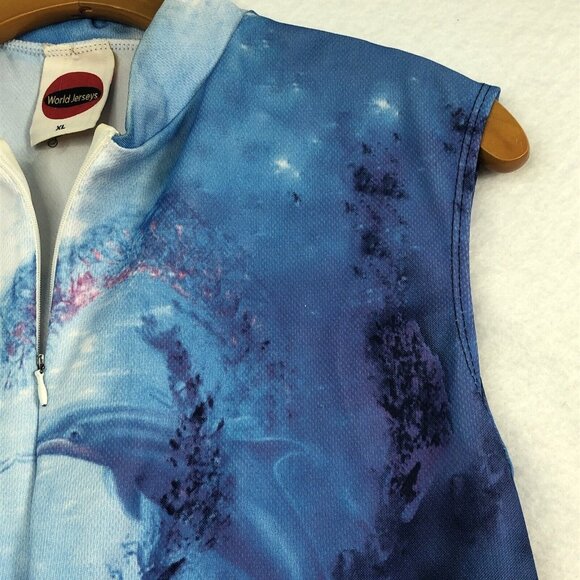 World Jerseys Women's Cycling Jersey Bike Tops Size XL Dolphin print Sumner 1991 - Picture 7 of 16